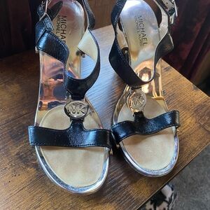 Michael Kors Black and Silver Sandals